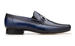 Belvedere Genuine Ostrich Leg & Calf Leather Horsebit Loafer - Blue -Fashionable Costume BEL 1026 BL 2 28328.1667593311