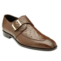 Belvedere Genuine 100% Ostrich Monk Strap Dress Shoe -Fashionable Costume BEL 114011 br 16378.1667776313
