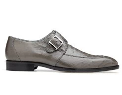 Belvedere Genuine 100% Ostrich Monk Strap Dress Shoe -Fashionable Costume BEL 114011 gy 2 25011.1667775858