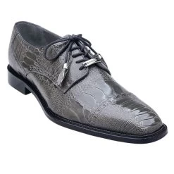 Belvedere Genuine Ostrich Leg Cap-Toe Dress Tie Shoe -Fashionable Costume BEL 14006 gy 1 46014.1667763892