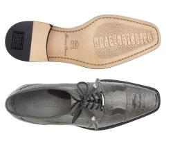 Belvedere Genuine Ostrich Leg Cap-Toe Dress Tie Shoe -Fashionable Costume BEL 14006 gy 2 23316.1521139401