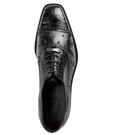 Belvedere 100% Genuine Ostrich Quill & Crocodile Cap-Toe Dress Tie Shoe -Fashionable Costume BEL 1419 B 62517.1520975203