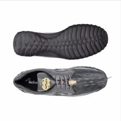 Belvedere Genuine Hornback Crocodile And Calf Leather Sneaker -Fashionable Costume BEL 336122 GY 2 18340.1521322914
