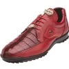 Belvedere Genuine Hornback Crocodile And Calf Leather Sneaker