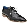 Belvedere Genuine Caiman Croc And Italian Calf Dress Shoe - Black
