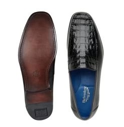 Belvedere Genuine Caiman Crocodile And Italian Calf Loafer - Black -Fashionable Costume BEL BD2 B 3 62823.1667578862