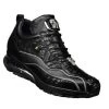 Belvedere Genuine Hornback Crocodile And Italian Calf Sneakers - Black
