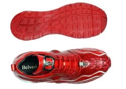 Belvedere Genuine Hornback Crocodile And Calf Leather Sneakers - Red -Fashionable Costume BEL E04 R 3 76983.1667670451