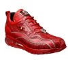Belvedere Genuine Hornback Crocodile And Calf Leather Sneakers - Red