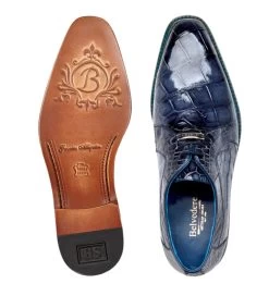 Belvedere Genuine Alligator Blue Dress Tie Shoe -Fashionable Costume BEL N01 BL 3 08253.1667847016