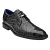 Belvedere Genuine Alligator Black Dress Tie Shoe