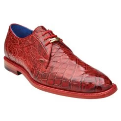 Belvedere Genuine Alligator Red Dress Tie Shoe