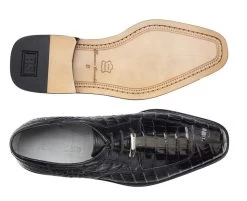 Belvedere Black 100% Genuine Crocodile Classic Dress Tie Shoe -Fashionable Costume BEL P32 B 2 55884.1520973323