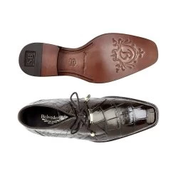 Belvedere Genuine Alligator Lace Half Boots - Chocolate -Fashionable Costume BEL R17 BR 2 67661.1535996579