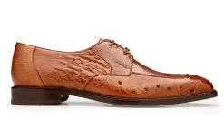 Belvedere 100% Genuine Ostrich Quill & Leg Dress Tie Shoe - Almond -Fashionable Costume BEL R34 61801.1667686645