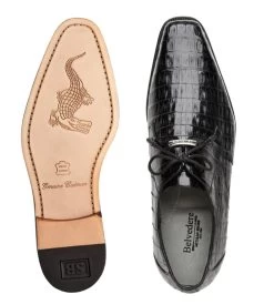 Belvedere Genuine Caiman Crocodile Black Dress Tie Shoe -Fashionable Costume BEL R40 B 3 45565.1667844616