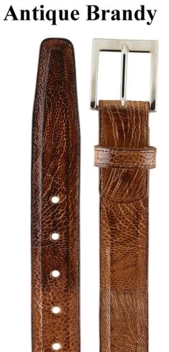 Belvedere Genuine Ostrich Leg Dress Belt -Fashionable Costume BELBT 2000 brandy 38578.1667857071