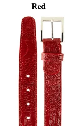 Belvedere Genuine Ostrich Leg Dress Belt -Fashionable Costume BELBT 2000 red 89640.1667856865