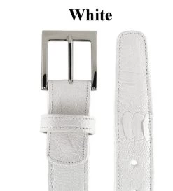 Belvedere Genuine Ostrich Leg Dress Belt -Fashionable Costume BELBT 2000 white 04521.1667856719