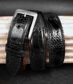 Belvedere Genuine Ostrich Leg Dress Belt