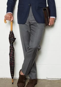 Baroni Couture Sharkskin Wool Dress Slacks - Flat Fronts