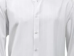 Bassiri White Faded Stripe Weave Long Sleeve Camp Shirt -Fashionable Costume BSI LSC 4821 2 37629.1614803306
