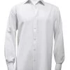 Bassiri White Faded Stripe Weave Long Sleeve Camp Shirt