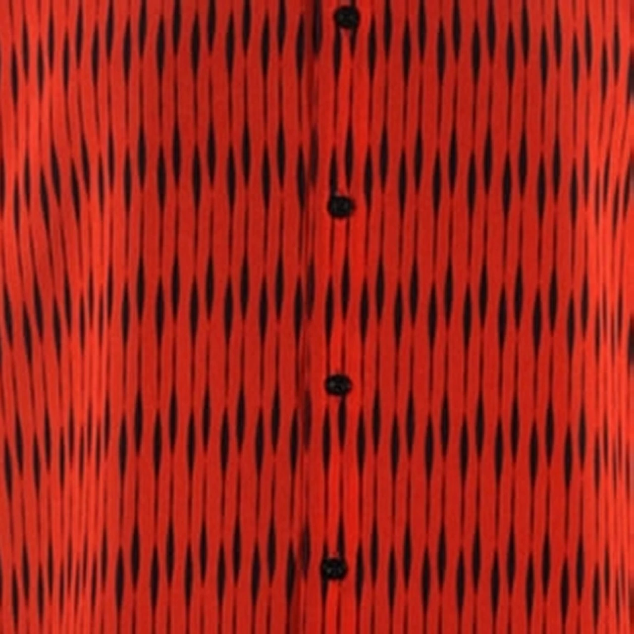 Bassiri Cherry & Black Abstract Line Design Long Sleeve Camp Shirt 2 Bassiri Cherry & Black Abstract Line Design Long Sleeve Camp Shirt - Image 2