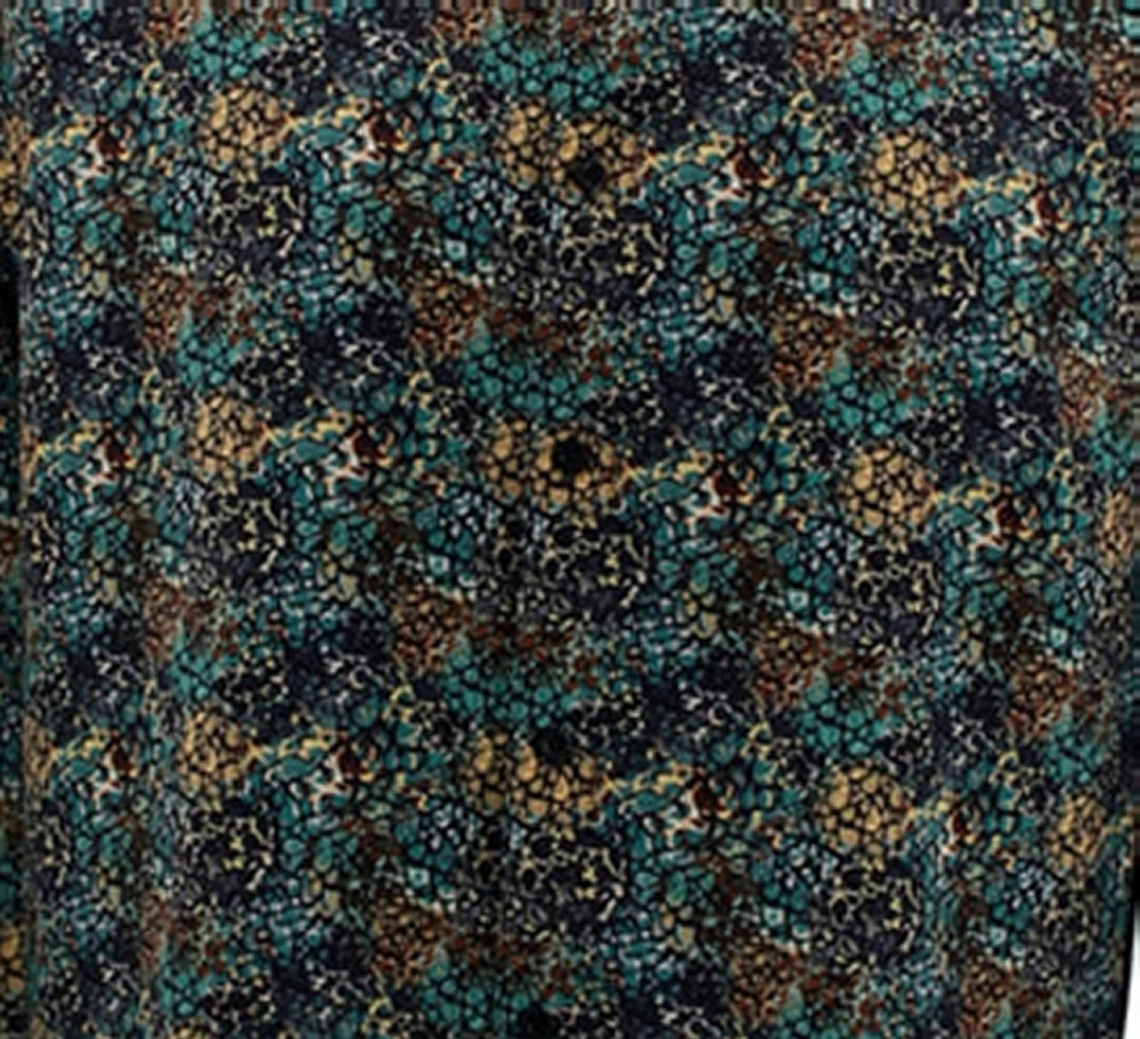 Bassiri Long Sleeve Camp Shirt - Dark Green Mesh Pattern 2 Bassiri Long Sleeve Camp Shirt - Dark Green Mesh Pattern - Image 2