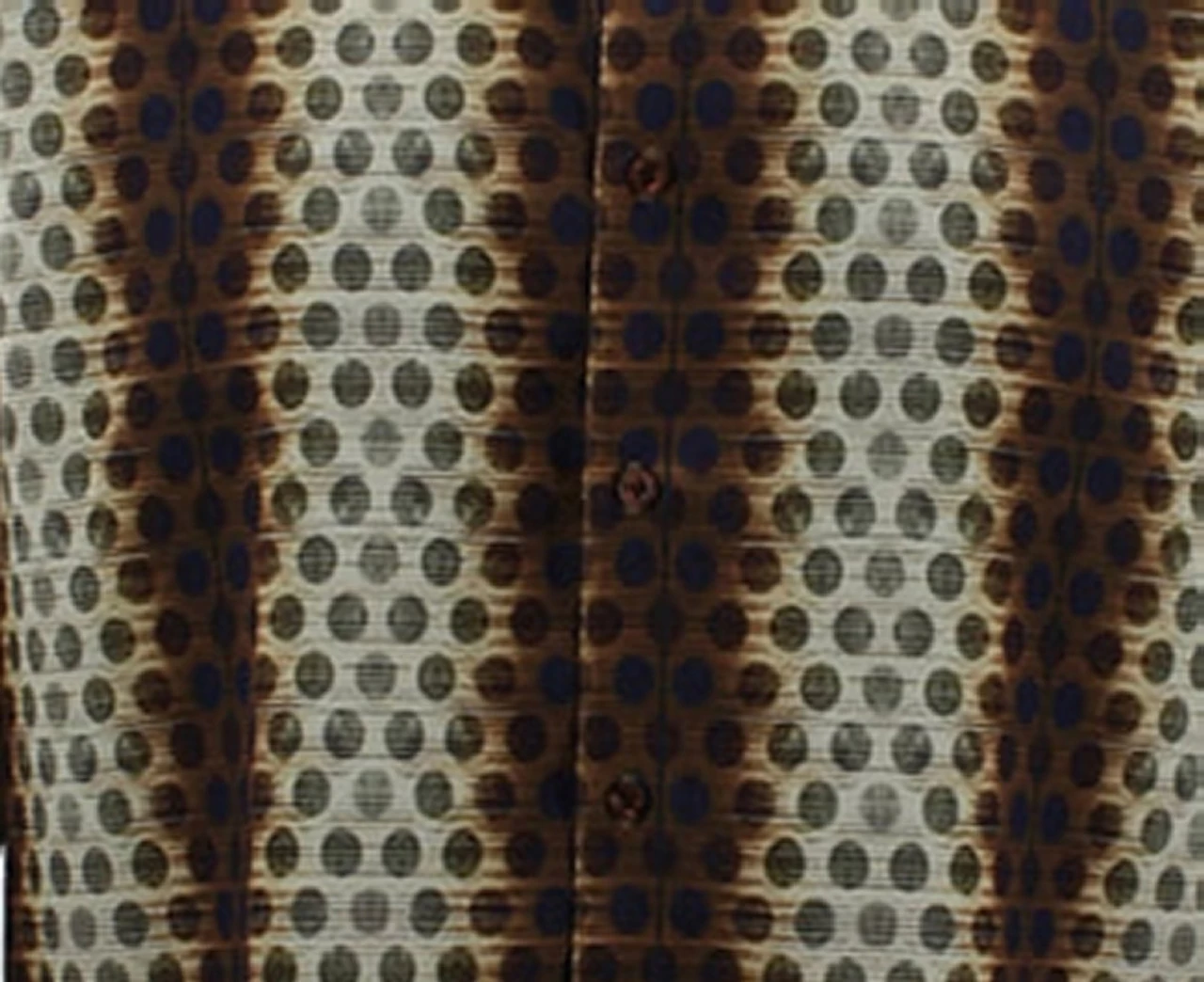 Bassiri Long Sleeve Camp Shirt - Brown & Tan Multiple Circles Design 2 Bassiri Long Sleeve Camp Shirt - Brown & Tan Multiple Circles Design - Image 2