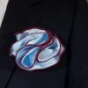 Antonio Ricci 2-in-1 Pouf Pocket Square - Burgundy Trim On Baby Blue
