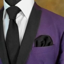 100% Silk Chiffon Black Formal Pre-Folded Pocket Square Insert -Fashionable Costume BlackChiffon 54102.1670443389