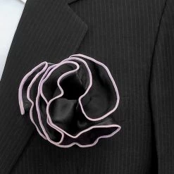 Antonio Ricci 2-in-1 Pouf Round Pocket Square - Lavender On Black