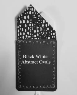 Two-Tone Black & White Abstract Ovals 100% Cotton Pre-Folded Pocket Square Insert -Fashionable Costume Black White Abstract Ovals ebay 80140.1683490109