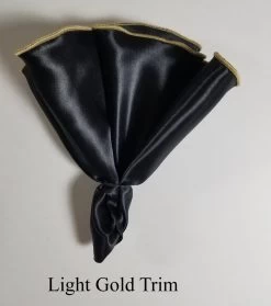 Antonio Ricci 2-in-1 Pouf Round Pocket Square - Light Gold Trim On Black -Fashionable Costume Black lightGold ebay 72334.1683481669