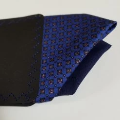 100% Cotton Pre-Folded Pocket Square Handkerchief Insert - Blue Square -Fashionable Costume BlueSq double5 01853.1665422109