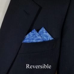 100% Cotton Pre-Folded Pocket Square Handkerchief Insert - Blue Floral Swirl -Fashionable Costume Blue Floral Swirl 2 20600.1683994140