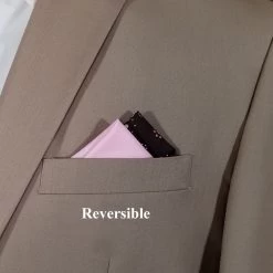 100% Cotton Pre-Folded Pocket Square Handkerchief Insert - Mod Brown & Pink -Fashionable Costume Brown Mod 3 16947.1665421549