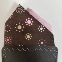 100% Cotton Pre-Folded Pocket Square Handkerchief Insert - Mod Brown & Pink -Fashionable Costume Brown Mod 4 28792.1665421547
