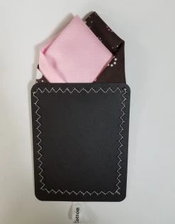 100% Cotton Pre-Folded Pocket Square Handkerchief Insert - Mod Brown & Pink -Fashionable Costume Brown Mod 6 19936.1665421549