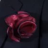 Antonio Ricci 2-in-1 Pouf Round Pocket Square - Navy Trim On Burgundy