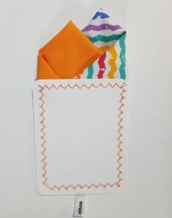 Two-Tone Crayon Stripe With Orange 100% Cotton Pre-Folded Pocket Square Insert -Fashionable Costume Crayon Stripe 5 06240.1678402135