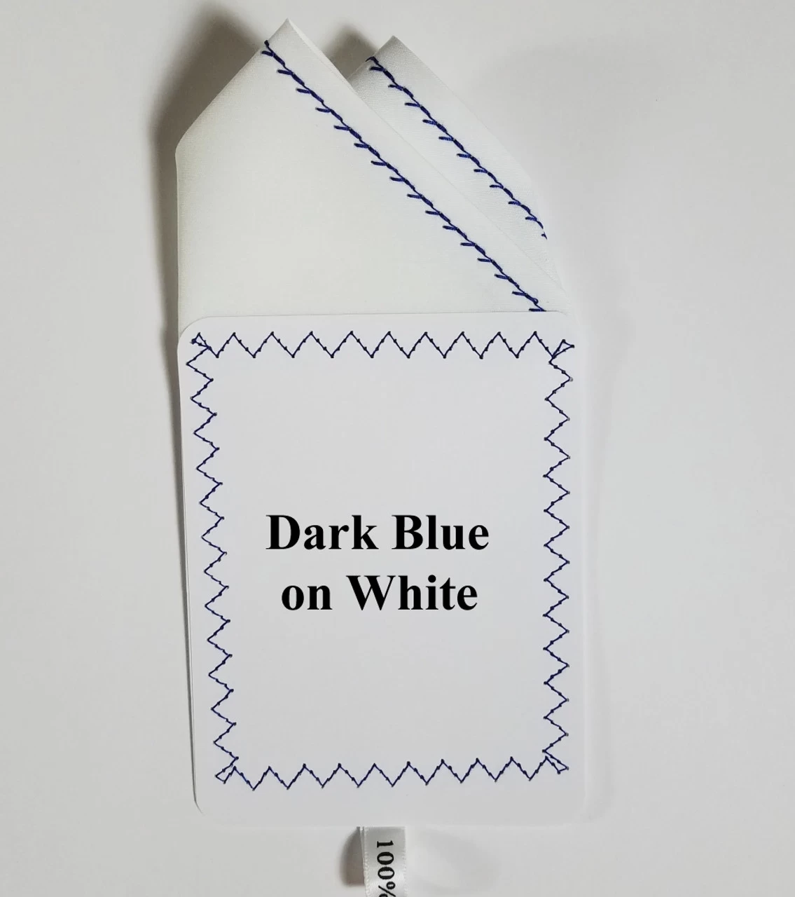 100% Cotton Pre-Folded Pocket Square Handkerchief Insert - Dark Blue On White 4 100% Cotton Pre-Folded Pocket Square Handkerchief Insert - Dark Blue On White - Image 4