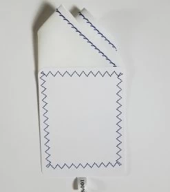 100% Cotton Pre-Folded Pocket Square Handkerchief Insert - Dark Blue On White 9 100% Cotton Pre-Folded Pocket Square Handkerchief Insert - Dark Blue On White -Fashionable Costume Dark BLUE STITCH 2 39111.1665593600
