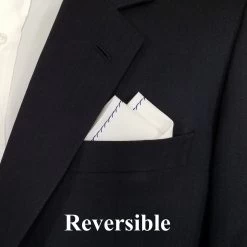 100% Cotton Pre-Folded Pocket Square Handkerchief Insert - Dark Blue On White 11 100% Cotton Pre-Folded Pocket Square Handkerchief Insert - Dark Blue On White -Fashionable Costume Dark BLUE STITCH 3 17948.1665593621