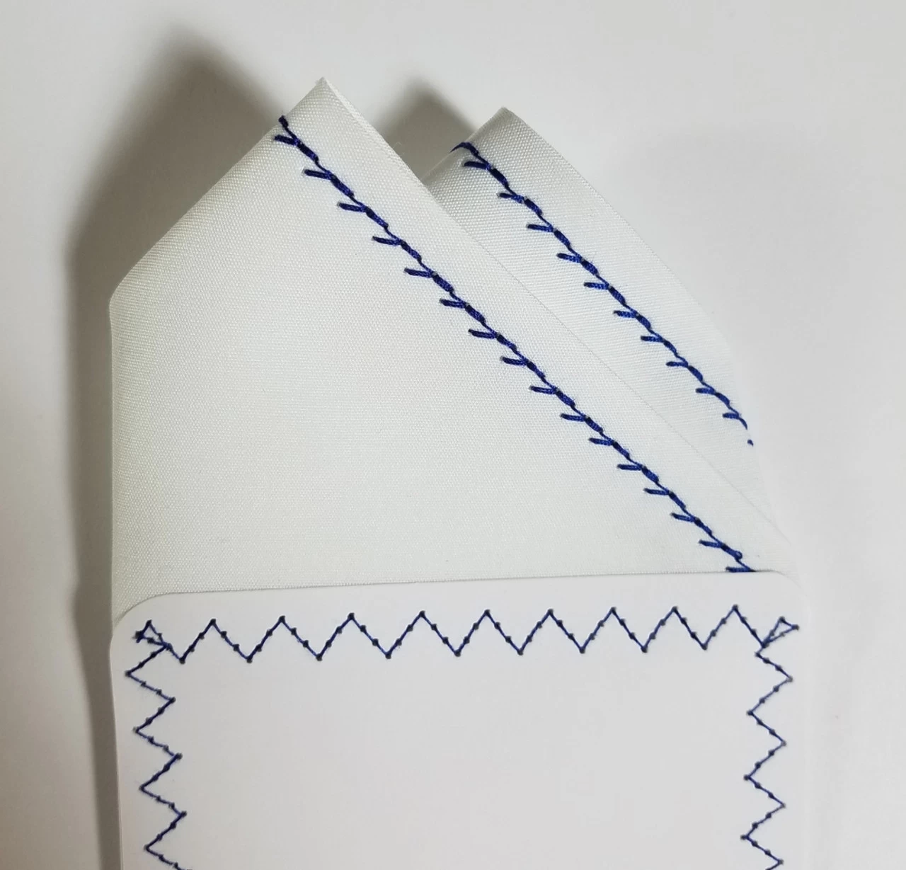 100% Cotton Pre-Folded Pocket Square Handkerchief Insert - Dark Blue On White 7 100% Cotton Pre-Folded Pocket Square Handkerchief Insert - Dark Blue On White - Image 7