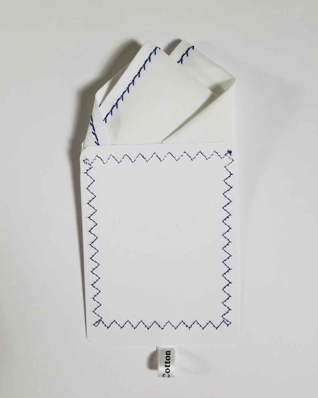 100% Cotton Pre-Folded Pocket Square Handkerchief Insert - Dark Blue On White 6 100% Cotton Pre-Folded Pocket Square Handkerchief Insert - Dark Blue On White - Image 6
