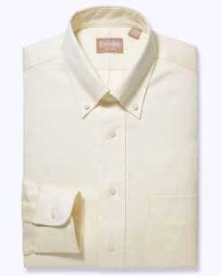 Gitman Bros. 100% Light Yellow Oxford Pinpoint Cotton Button-Down Shirt