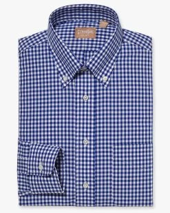 Gitman Bros. Blue Gingham Cotton Button-Down Shirt