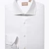 Gitman Bros. 100% Cotton Twill Wide Spread Collar Dress Shirt - White